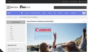 
                            13. Canon Sommer Cashback auf einen Blick - Photo Vision Zumstein