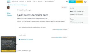 
                            6. Can't access compiler page - Question | Mbed