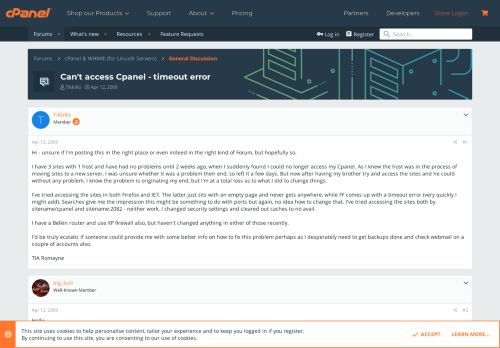 
                            13. Can't access Cpanel - timeout error | cPanel Forums