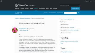 
                            2. Can't access network admin | WordPress.org