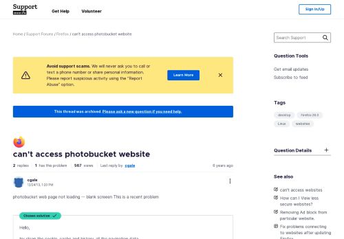 
                            12. can't access photobucket website | Firefox Support Forum | Mozilla ...