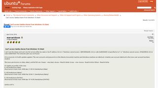 
                            3. Can't access Samba shares from Windows 10 client - Ubuntu Forums