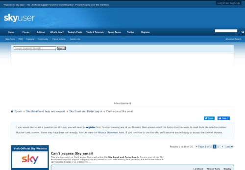 
                            9. Can't access Sky email - Sky User