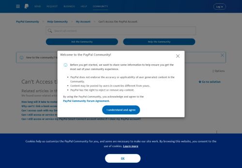 
                            5. Can't Access the PayPal Account - PayPal Community