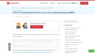 
                            6. Can't Activate ExpressVPN | ExpressVPN Troubleshooting