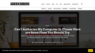 
                            8. Can't Authorize My Computer In iTunes: Here are Some Fixes You ...