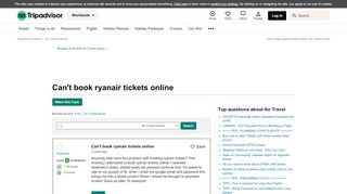 
                            11. Can't book ryanair tickets online - Air Travel Forum - TripAdvisor