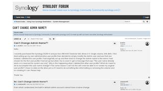 
                            11. Can't Change Admin Name?! - Synology Forum