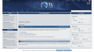 
                            6. Can't Change Region - TeamLiquid