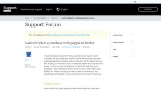 
                            11. Can't complete a purchase with paypal on firefox - Mozilla Support