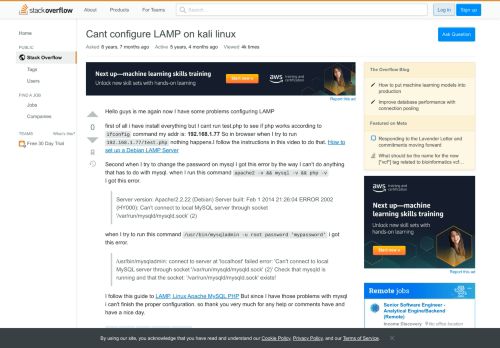 
                            13. Cant configure LAMP on kali linux - Stack Overflow