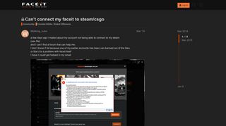 
                            10. Can't connect my faceit to steam/csgo - Counter-Strike: Global ...