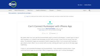 
                            8. Can't Connect Runkeeper with iPhone App | Go365 Community