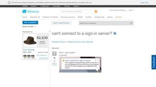 
                            3. can't connect to a sign-in server? - Microsoft