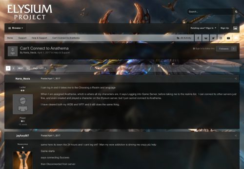 
                            3. Can't Connect to Anathema - Help & Support - Elysium Project