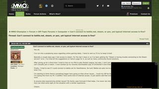 
                            3. Can't connect to battle.net, steam, or psn, yet typical internet ...