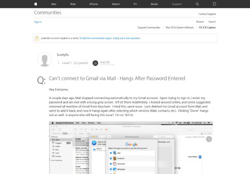 
                            4. Can't connect to Gmail via Mail - Hangs A… - Apple Community