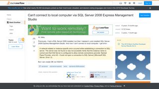 
                            4. Can't connect to local computer via SQL Server 2008 Express ...