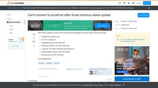 
                            7. Can't connect to localhost after Avast antivirus latest update ...