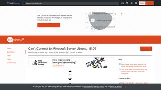 
                            10. Can't Connect to Minecraft Server Ubuntu 18.04 - Ask Ubuntu