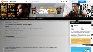 
                            4. Can't connect to PSN on the MyNBA2k app : NBA2k - Reddit