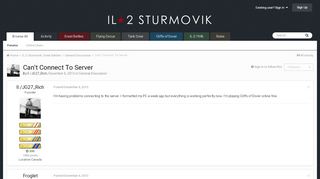 
                            5. Can't Connect To Server - General Discussion - IL-2 Sturmovik Forum