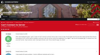 
                            5. Can't Connect to Server - Technical Assistance - Codemasters ...