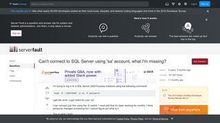 
                            3. Can't connect to SQL Server using 'sa' account, what I'm missing ...