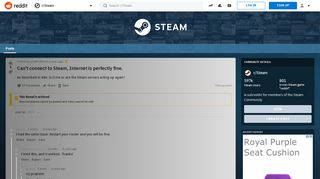 
                            10. Can't connect to Steam, Internet is perfectly fine. : Steam - Reddit