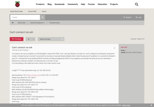 
                            2. Can't connect via ssh - Raspberry Pi Forums