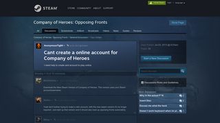 
                            1. Cant create a online account for Company of Heroes :: Company of ...