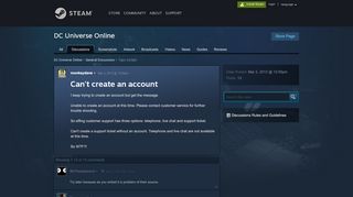 
                            6. Can't create an account :: DC Universe Online General Discussions