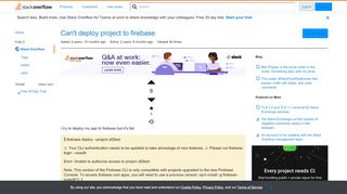 
                            2. Can't deploy project to firebase - Stack Overflow