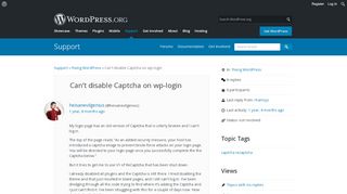 
                            3. Can't disable Captcha on wp-login | WordPress.org