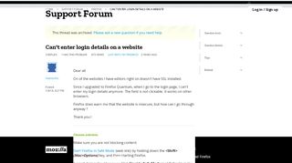 
                            7. Can't enter login details on a website | Firefox Support Forum ...