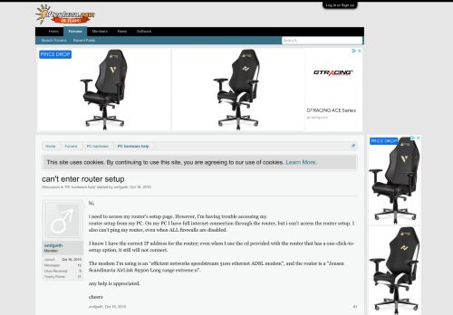 
                            12. can't enter router setup | AfterDawn Discussion Forums
