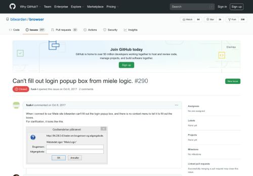 
                            9. Can't fill out login popup box from miele logic. · Issue #290 ... - GitHub