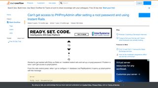 
                            1. Can't get access to PHPmyAdmin after setting a root password and ...