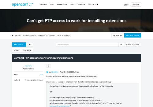 
                            8. Can't get FTP access to work for installing extensions - OpenCart ...