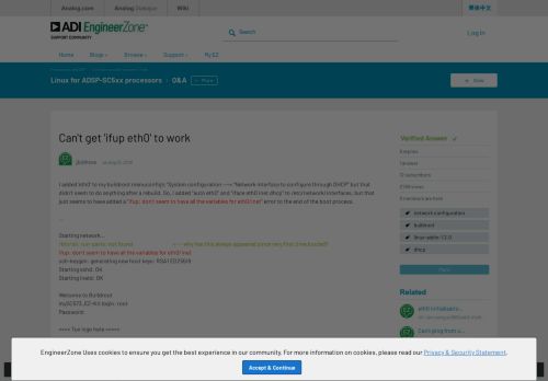 
                            12. Can't get 'ifup eth0' to work - Q&A - Linux for ADSP-SC5xx processors ...