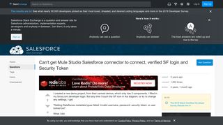 
                            11. Can't get Mule Studio Salesforce connector to connect, verified SF ...