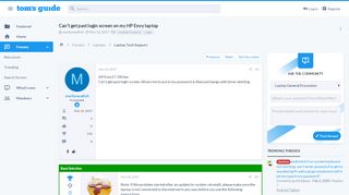 
                            4. Can't get past login screen on my HP Envy laptop | Tom's Guide Forum