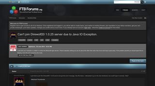 
                            6. Can't join Direwolf20 1.0.25 server due to Java IO Exception ...