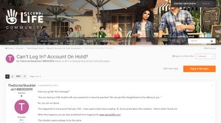 
                            11. Can't Log In? Account On Hold? - General Second Life Tech ...