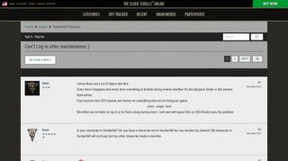 
                            9. Can't Log in after maintenance :) — Elder Scrolls Online