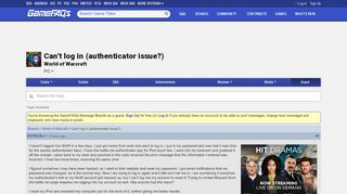 
                            10. Can't log in (authenticator issue?) - World of Warcraft Message Board ...