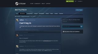 
                            2. Can't log in :: BATTLETECH General Discussions - Steam Community