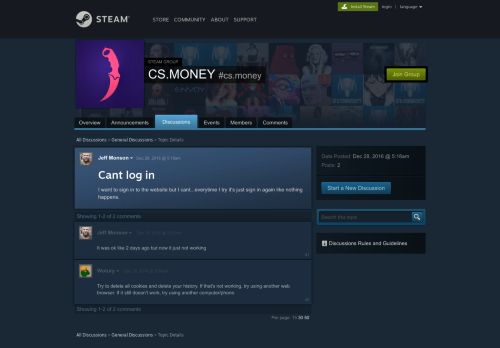 
                            2. Cant log in :: CS.MONEY - Steam Community