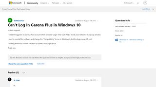 
                            6. Can't Log In Garena Plus in Windows 10 - Microsoft Community