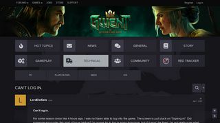 
                            3. Can't log in. - GWENT | Forums - CD Projekt Red